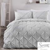 Serene Lara Ruched Easy Care Dekbedovertrek Set, Zilver, King