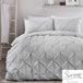 Serene Lara Ruched Easy Care Dekbedovertrek Set, Zilver, King
