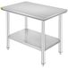 VEVOR Table de travail de cuisine, acier inoxydable, plan de travail de cuisine à 2 niveaux, table de travail en acier inoxydable pour la préparation de cuisine, alimentaire, repas, hôtels, bureaux d'hôpitaux (60 x 90 x 80 cm)