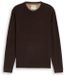 Tom Tailor - Basic gebreide trui van katoen - Maat XL - dark chocolate brown melange
