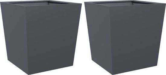 vidaXL Plantenbak - 50x50x50 cm - Staal - Antracietkleurig
