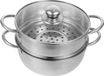 Casserole à soupe à induction 5 couches en acier inoxydable sans marque avec panier vapeur - Idéal pour la cuisine végétalienne