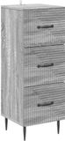 vidaXL Ladekast Grijs Sonoma 33 x 34,5 x 89,5 cm Bewerkt Hout