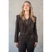 TQ-Amsterdam fluwelen cropped blazer - donkerbruin