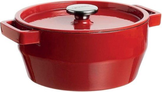 Pyrex Slowcook Braadpan - Rood - 20 cm - Gietijzer - 2.2 liter