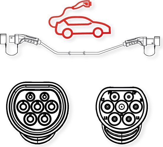 ROLINE Auto oplaadkabel Type2, 1-fase, 250VAC (1P+N+E), 32 A, 7.4 kW, 7,5 m