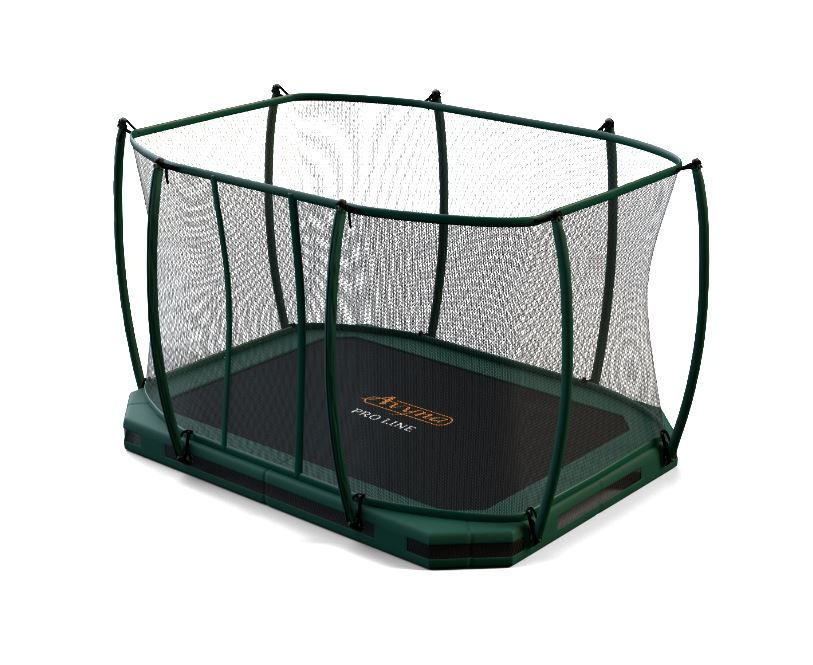 Avyna Pro-Line rechthoekige inground trampoline met veiligheidsnet - luxe - groen - 2020