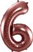 Folat Folieballon Cijfer 6 Brons - 86 cm