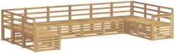 vidaXL Hoek loungeset 2 zitplaatsen Wit Massief Acacia Hout