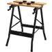 Mobliva Établi pliant portable avec 4 trous pour serre-joints et scie, pour la menuiserie à domicile. Structure en fer et MDF, supporte jusqu'à 70 kg, dimensions : 56 x 62 x 75 cm, noir naturel.
