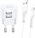 USAMS T20 Serie - Chargeur - 2xUSB + USB-C - Charge rapide - Blanc