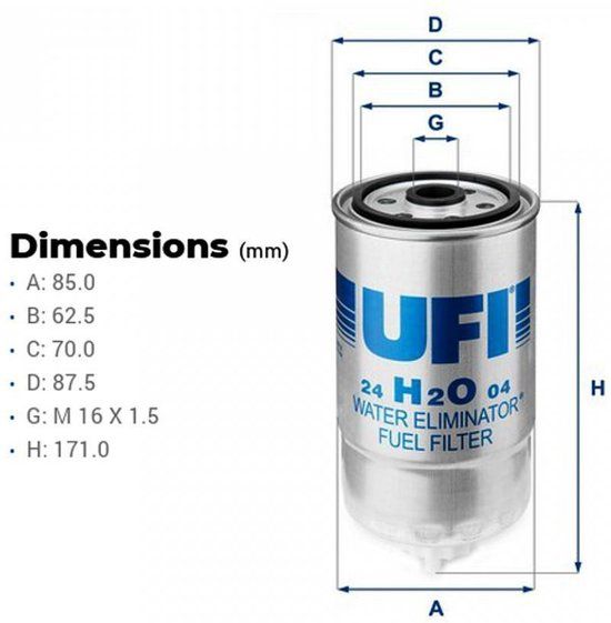 UFI Filters 24.H2O.04 Brandstoffilter