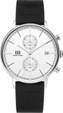 DANISH DESIGN KOLTUR CHRONO II IQ12Q1290 Heren Polshorloge - Zilverkleurig Staal - Leren Band - Zilverkleurige Wijzerplaat - Mineraalglas - Quartz - 5 ATM