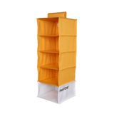 PANTONE™ Kledingkastorganizer, ruimtebesparend, om op te hangen, 5 vakken voor kleding en accessoires, verticaal, opvouwbaar, scheidingswanden voor kledingkast, 84 x 30 x 30 cm, oker