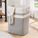 OIAHOMY Wasmand, grote katoenen opbergmand met handgrepen, decoratieve mand voor woonkamer, grote opvouwbare mand voor speelgoed, kussens, kledingorganizer, 40,5 x 33 x 55,5 cm