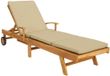 vidaXL Ligstoel met kussen, 100% polyester, massief teak