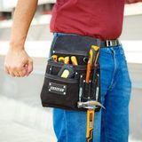Handy HomeShopXL Handy - Gereedschapshouder / Hamerhouder voor aan een Riem - Klein - Zwart - 6 Vakken