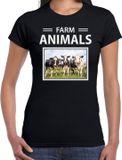 Bellatio Decorations Shoppartners Bv Dieren foto t-shirt Koe - zwart - dames - farm animals - cadeau shirt Kudde koeien liefhebber XS