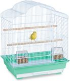 Relaxdays Vogelkooi klein - met accessoires - kanariekooi - binnen - groen