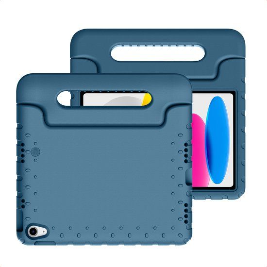 imoshion Tablet Hoes Kinderen - Geschikt voor Apple iPad 11 2025 A16 / iPad 10e generatie (2022) 10.9 inch - Kidsproof Kinder Hoes - Donkerblauw