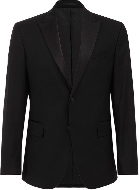 WE Fashion Heren slim fit tuxedo blazer Black 44