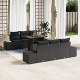 vidaXL Tuinbank - Zwart - Polyrattan