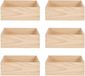 Giftdecor Boîte de rangement Prague - 6 pièces - 40 x 35 x 14 cm - Bois - Naturel