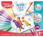 Blow Art kit - 24 viltstiften - 2 airbrush-accessoires - Set de loisirs créatifs pour enfants dès 5 ans