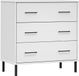 vidaXL Dressoir OSLO met 3 lades, wit, 77x40x79,5 cm, massief hout