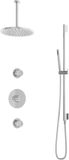 Hotbath Buddy - Inbouw Regendoucheset - 2 Stopkranen - Thermostatisch - Plafondbuis 30 cm - Hoofddouche 300 mm - Staafhanddouche - Glijstang 900 mm - Waterbesparend - V01