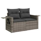 vidaXL 7-delige Loungeset met kussens, polyrattan, grijs