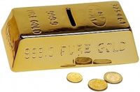 Merkloos / Sans marque G. Wurm Gmbh + Co. Kg Spaarpot goudstaaf - goud - 16 x 9 x 5 cm - keramiek