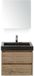 BES LED Dante Badmeubelset 60 cm - Natuur Eiken - Wastafel Hardsteen Wit Lucca met Spiegelkast