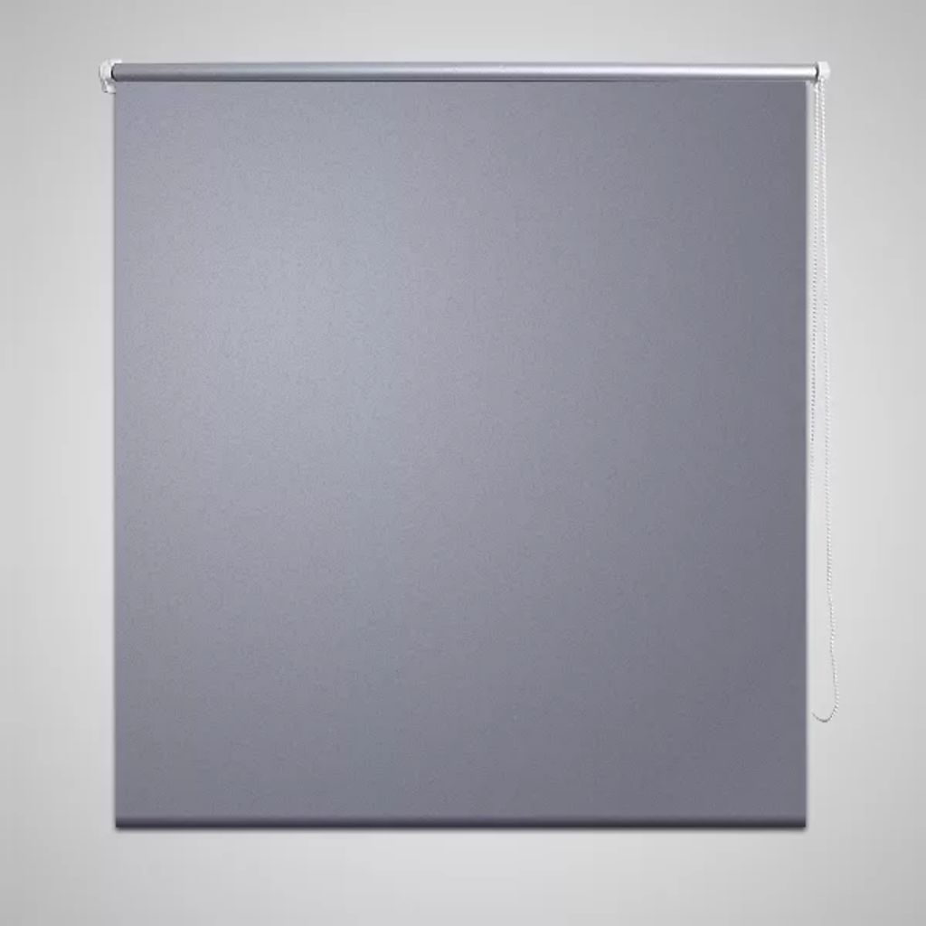 vidaXL Rolgordijn verduisterend 140 x 230 cm grijs