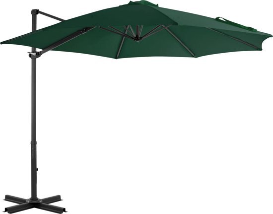 vidaXL Zweefparasol met aluminium paal 300 cm groen