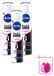 NIVEA Invisible Black & White Clear Antitranspirant Spray 150 ml - Voordeelverpakking - 3 stuks