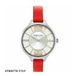 Kenneth Cole Montre pour femme Mouvement transparent Bracelet en cuir rouge 35 mm