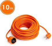 Delight Verlengsnoer - 10 m - Oranje - Zwart Stopcontact - Schuko CEE 7/4 - Stekker CEE 7/7 - H05VV-F 3×1,5 mm² - 10/16 A - 250 V AC - IP20 - PVC Mantel - Geschikt voor Huis, Kantoor & Tuin [20504OR]