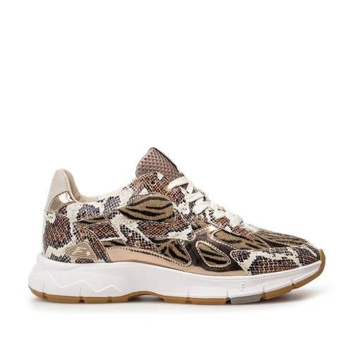 Floris van Bommel Daysi 07.00 leren sneakers bruin combi