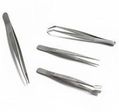 Merkloos / Sans marque Hobby en verbanddoos Pincetten set - 2x - 4 delig - RVS metaal
