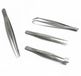 Merkloos / Sans marque Hobby en verbanddoos Pincetten set - 2x - 4 delig - RVS metaal