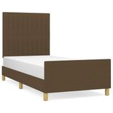 vidaXL Bedframe zonder matras, donkerbruin, 100x200 cm, stof