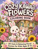 Cozy Kawaii Flowers Coloring Book