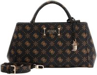 GUESS Carrie Logo Girlfriend Satchel Handtas Donkerbruin