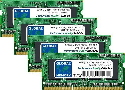 GLOBAL MEMORY 4GB DDR3 1333MHz PC3-10600 SODIMM RAM KIT VOOR INTEL IMAC