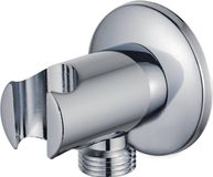 Fortifura Calvi Wandaansluitbocht - support de douchette à main - rosace ronde - chrome