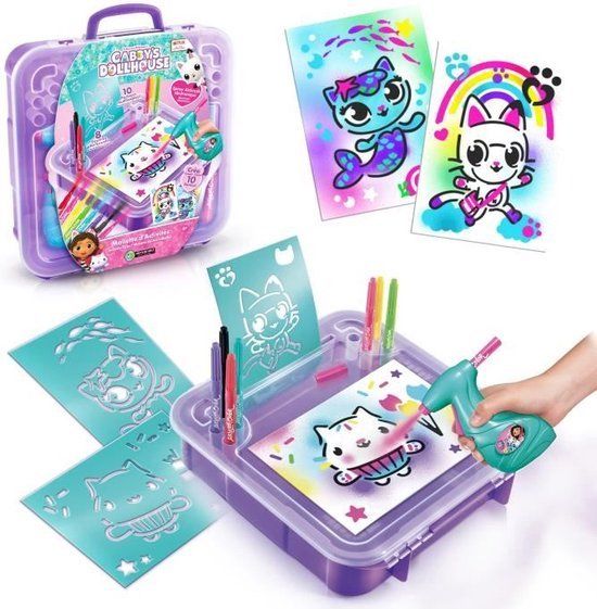 Canal Toys Gabby - Activiteitenkoffer met elektronische airbrush, stencils en markers - GAB 024
