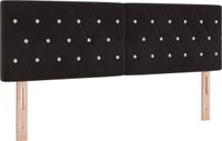 vidaXL LED Hoofdbord met LED-stripverlichting Zwart 144 cm Fluweel