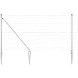 Acier Clôture Avec Poteau Argenté 1 m x 10 m