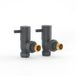 Hudson Reed Robinet radiateur d'angle - 16 mm Raccord Cuivre - Paire - Gris Anthracite